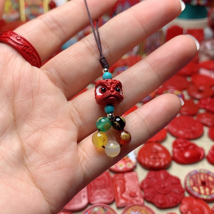天然辰砂工艺品朱砂手机坠