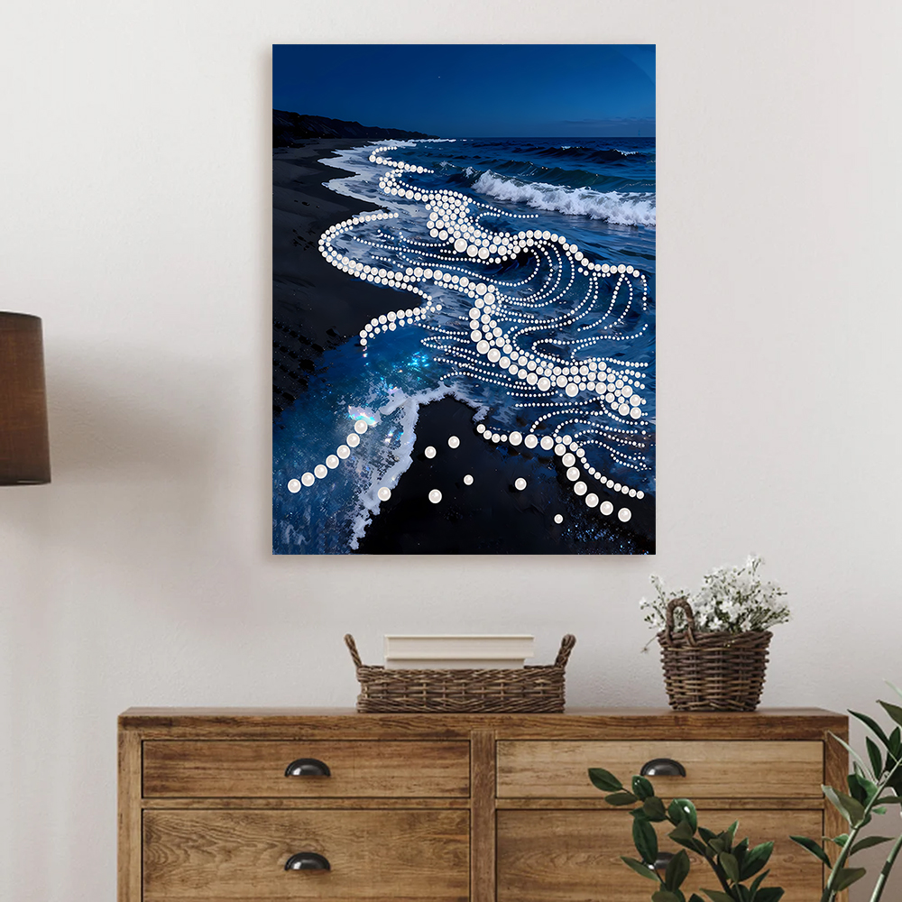 DIY珍珠画手工创意海滩装饰画可作闺蜜礼物