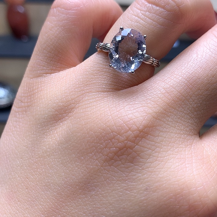 水晶水晶戒指银S925镶嵌