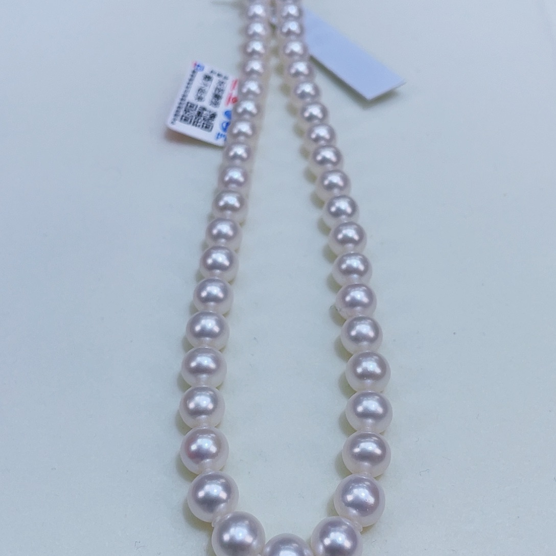 淡水珍珠颈饰银S925镶嵌8/9巨透亮冷白正圆干净