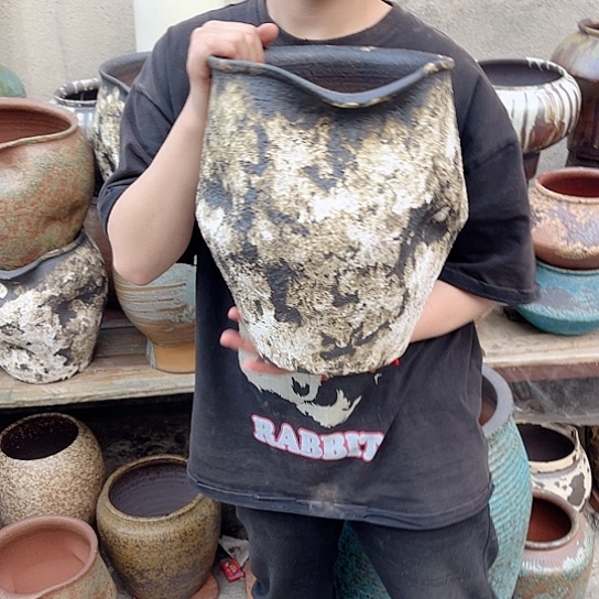 紫砂花盆高度32口径23