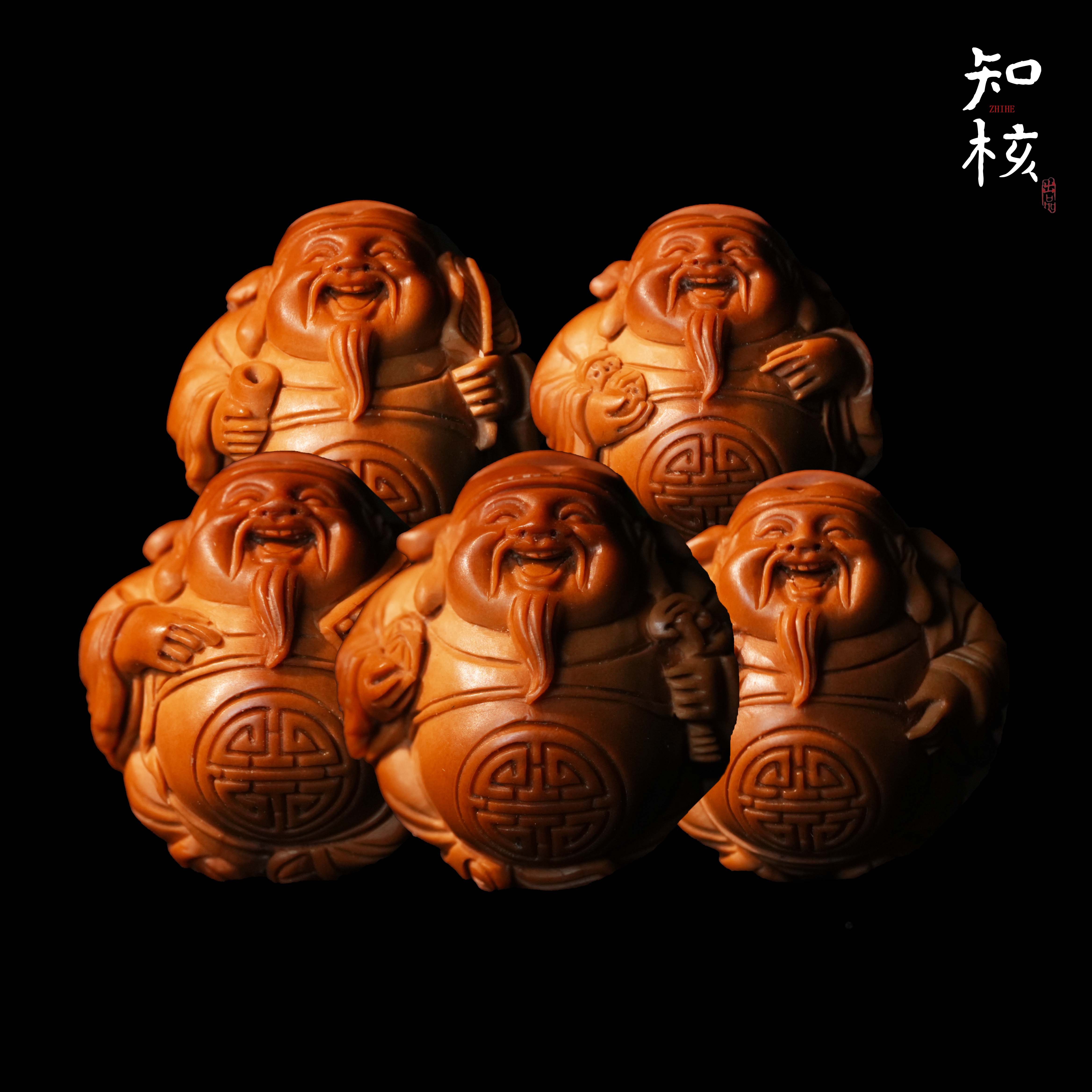 ZHIHETANG-知核堂【福满乾坤财神】纯手工橄榄核雕刻手串