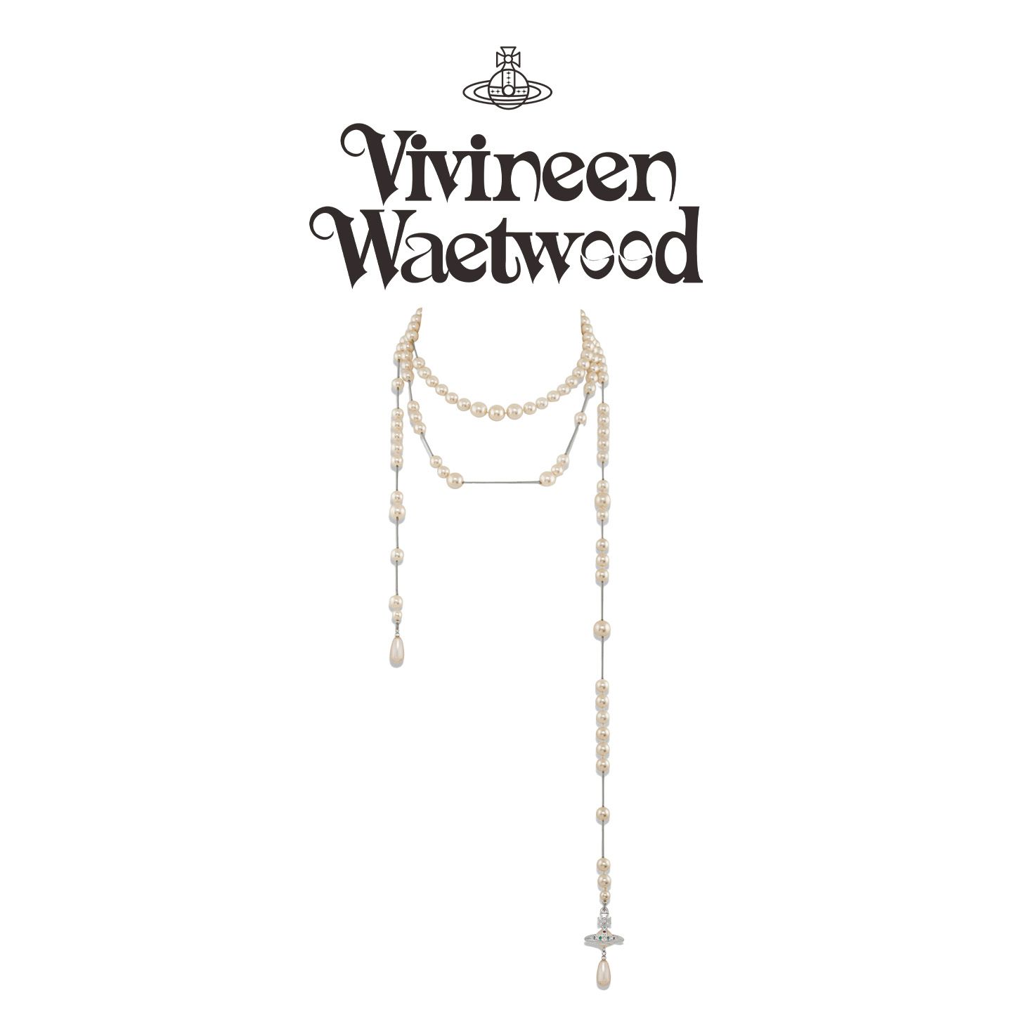 Vivireer Waetwssd 正品 CHOKER链 土星破碎珍珠项链