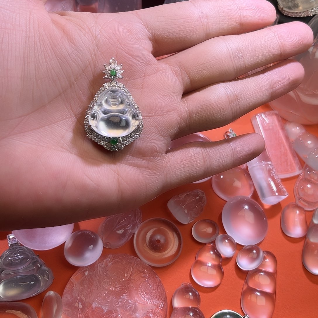 石英质玉银S925镶嵌颈饰