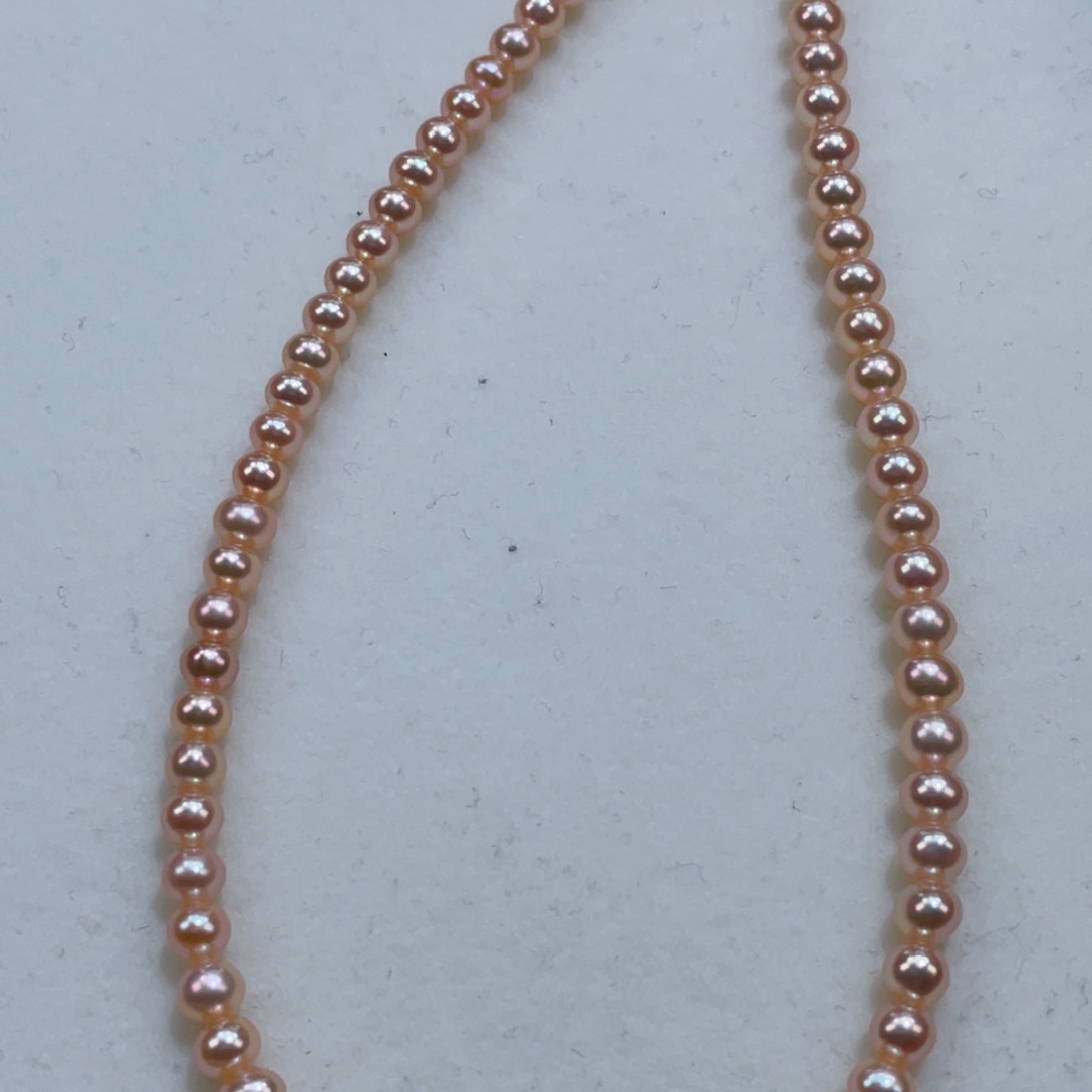 淡水珍珠颈饰银S925镶嵌4m炫彩极光勿拍！