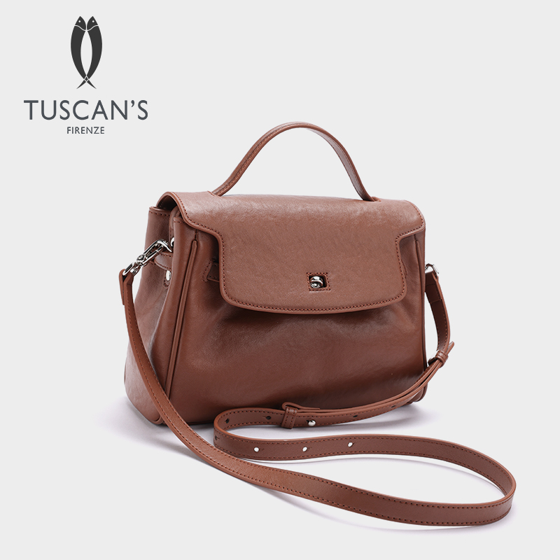TUSCAN'S气质女士通勤真皮单肩包复古简约斜挎包时代双鱼