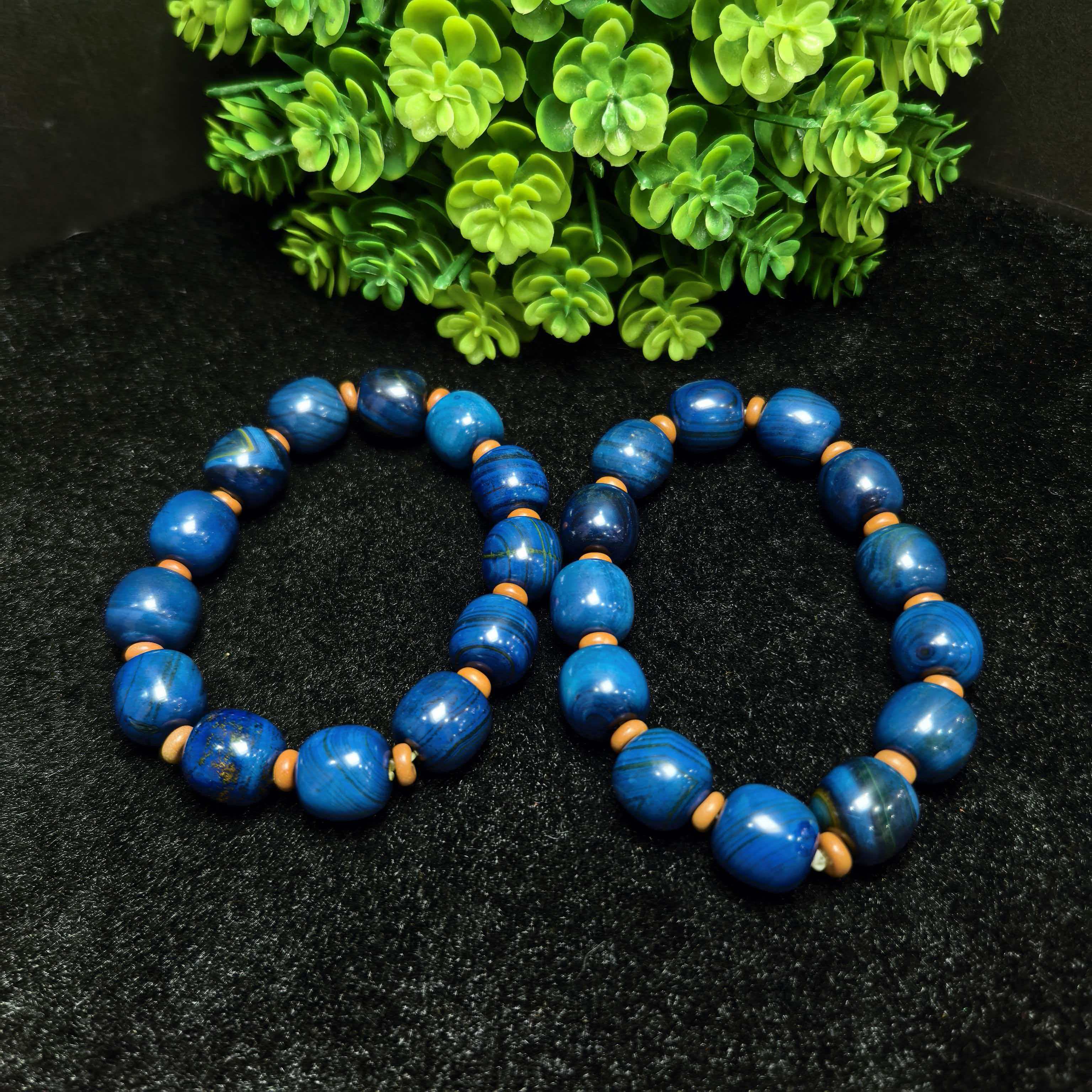 S7138【东齐珠宝】金郁蓝金玛瑙蓝手串-多样性发货只发一件