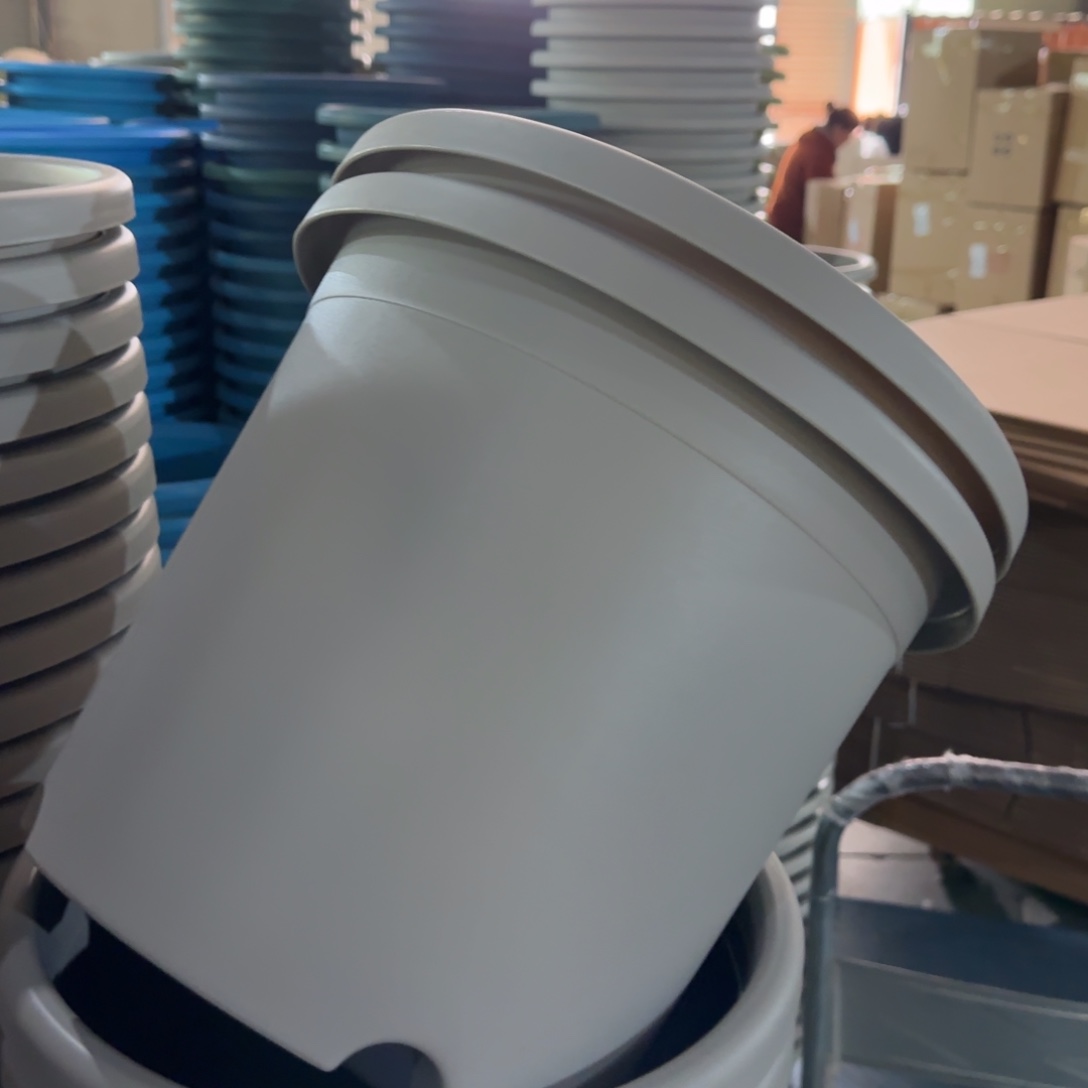 树脂四季盆5#无拖灰白微瑕6