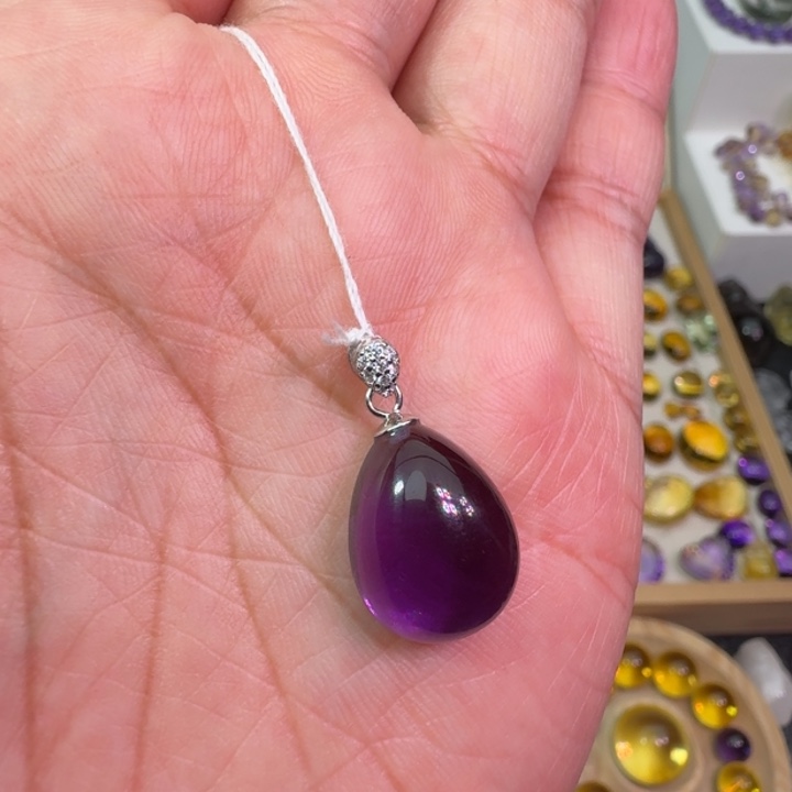 紫晶颈饰银S925镶嵌吊坠