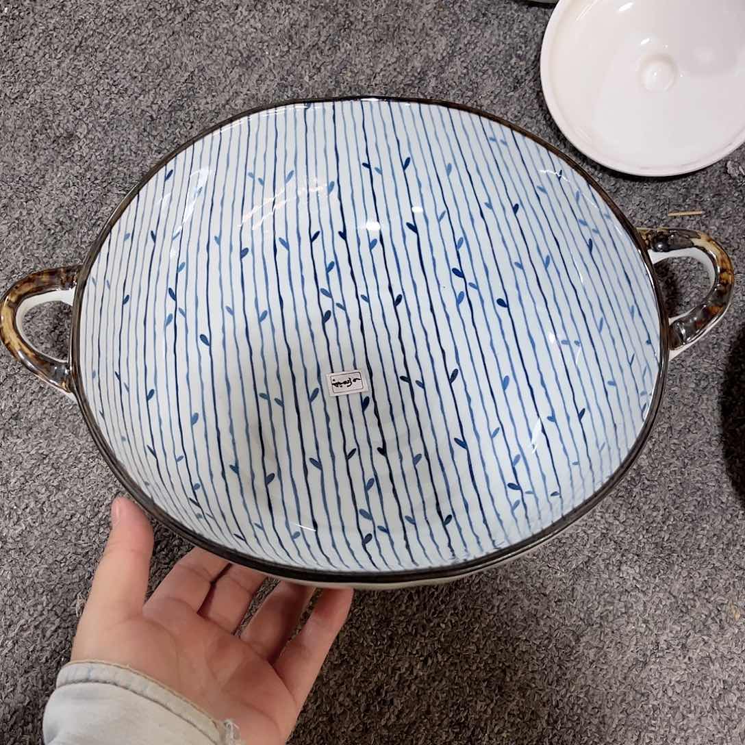 10寸双耳大汤盆陶瓷餐具