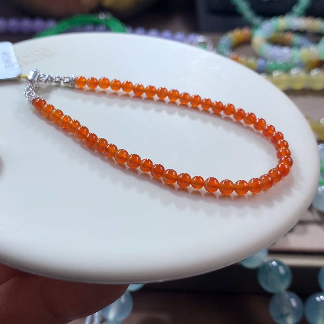 翡翠手链未镶嵌冰红小米卡3.5