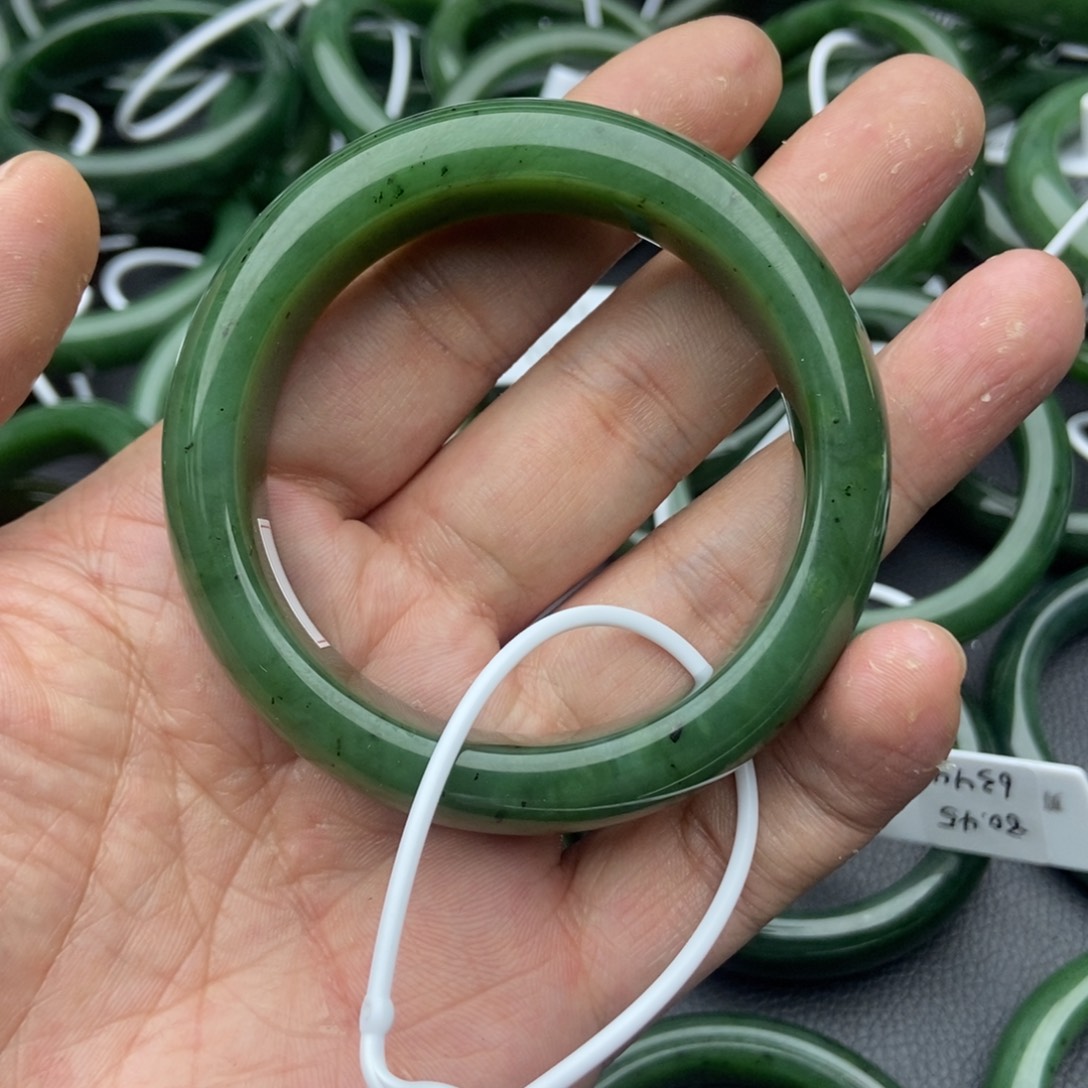 和田玉（碧玉）未镶嵌手镯12-55.8