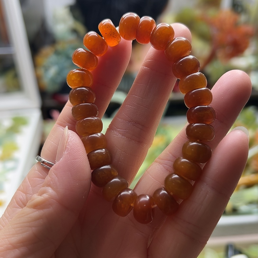蛇纹石玉手链合金