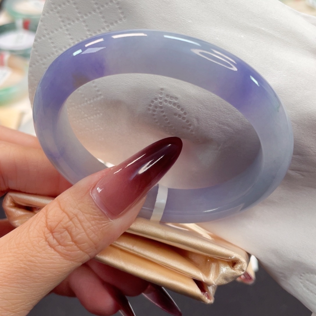 未镶嵌手镯翡翠27号54种老冰润莫奈紫罗兰贵妃