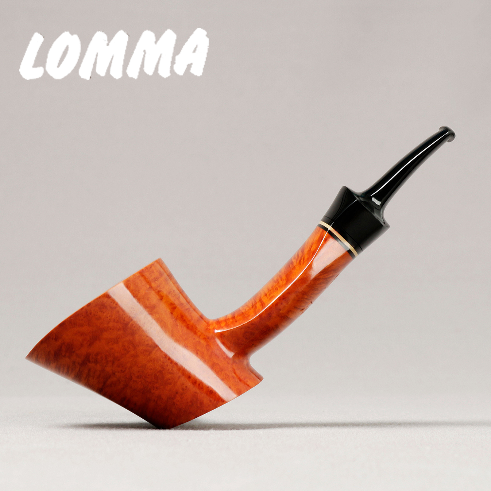 瑞典大师卢马 Lomma 双皇冠 浅色扁杆锤子 3mm 手工石楠木烟斗