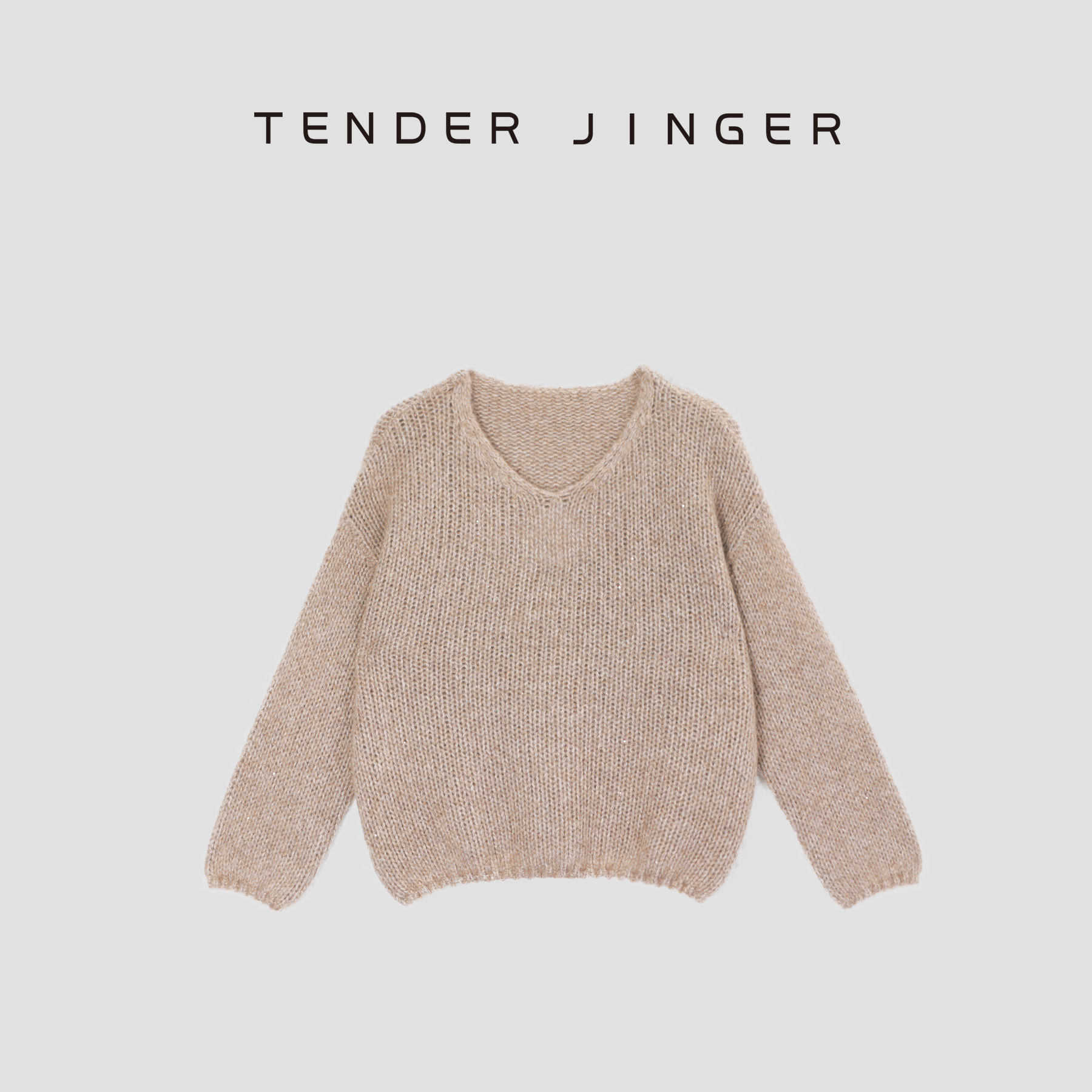 Tender Jinger【黑标】温柔暖糯显瘦绵羊毛混纺针织上衣T53BBS41381