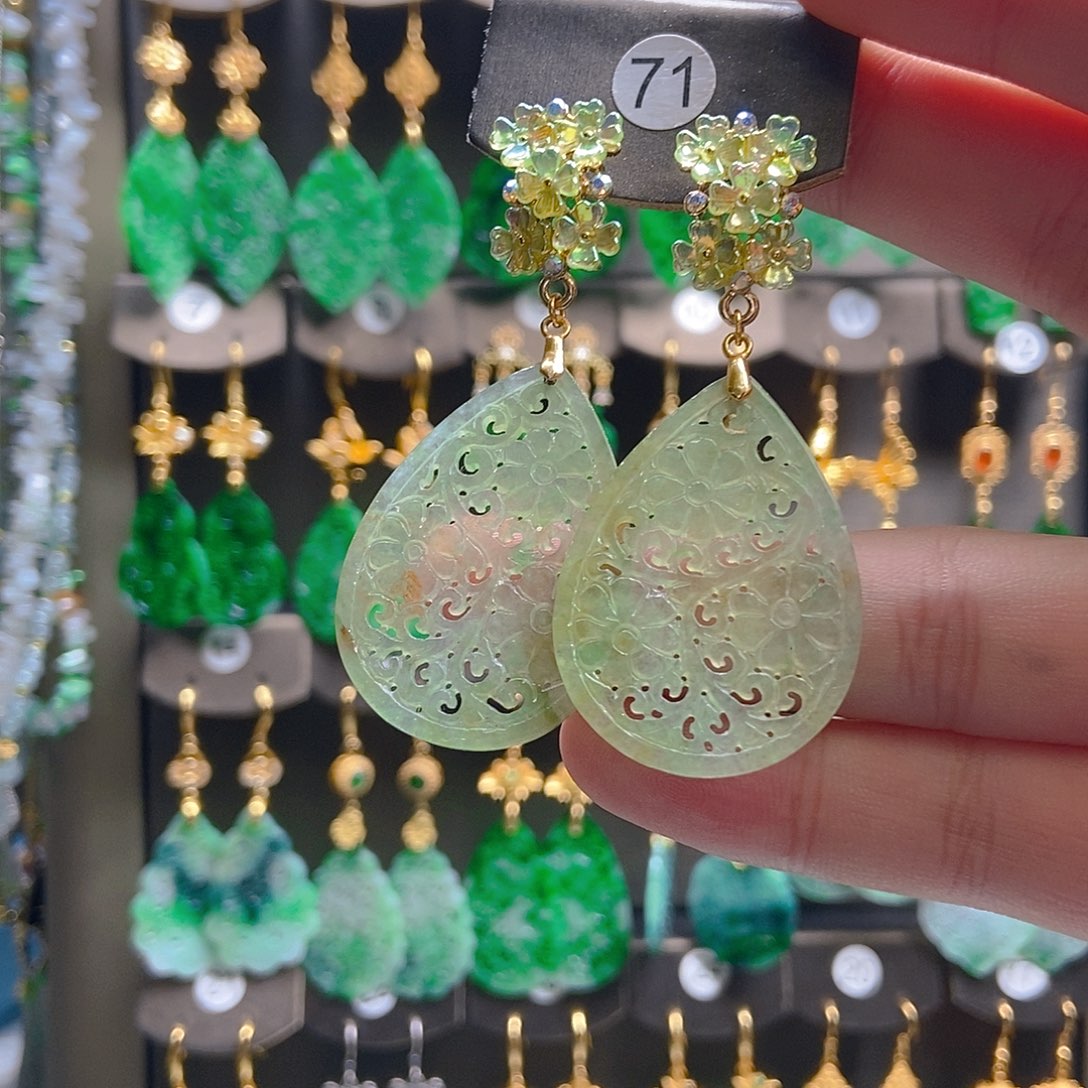 翡翠未镶嵌耳饰翡翠