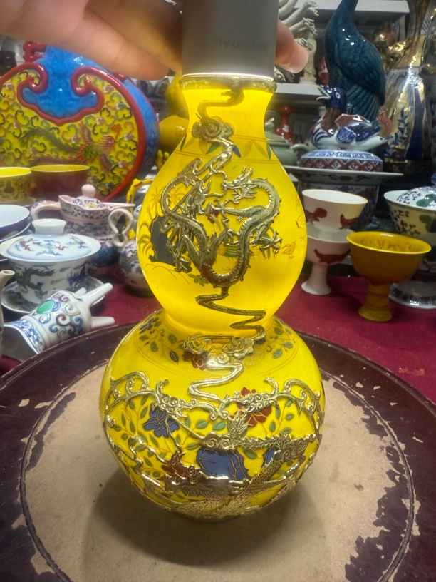 葫芦镶嵌龙纹赏盘
