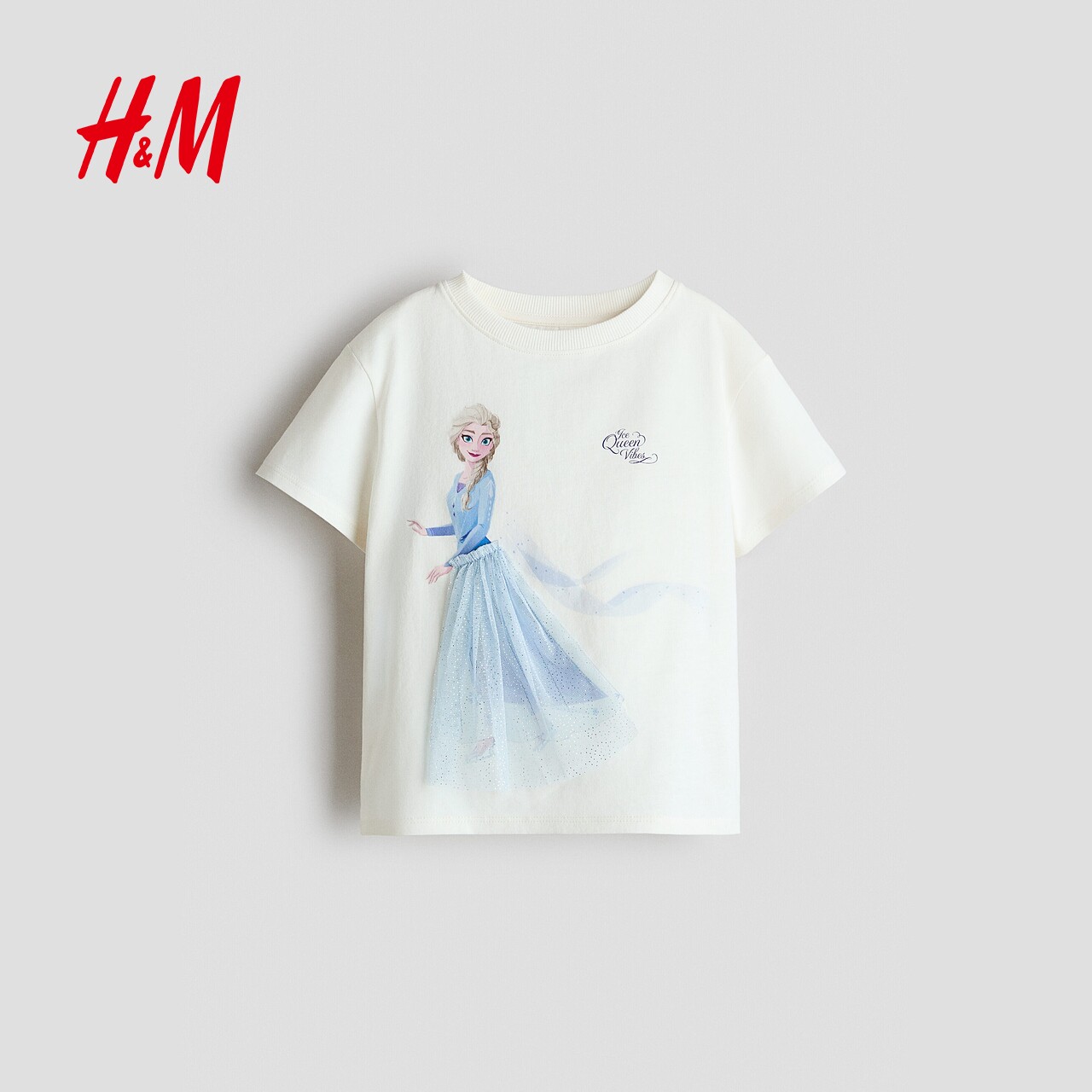 【迪士尼系列】HM童装儿童女童T恤2026夏季新款艾莎短袖1334766