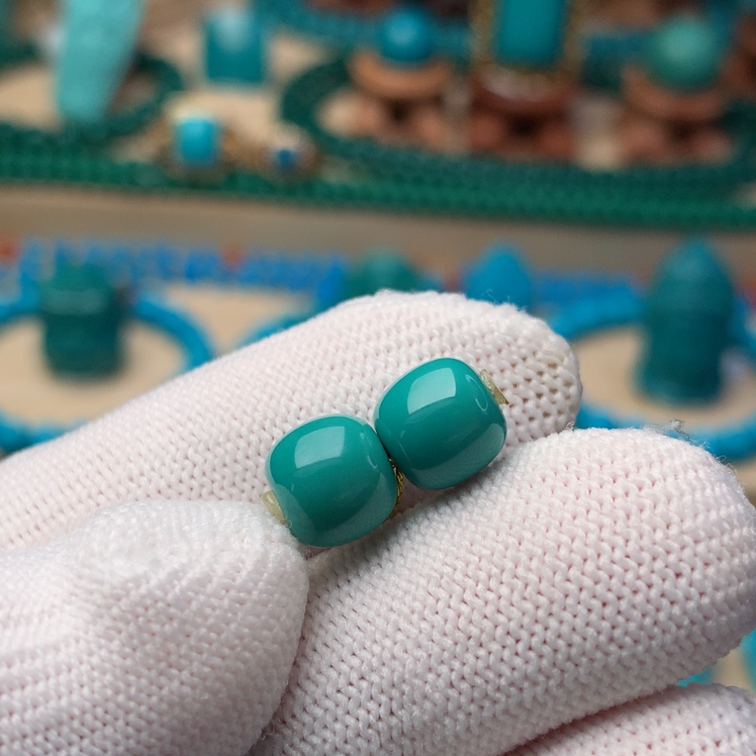 绿松石珠宝奇石未镶嵌8mm