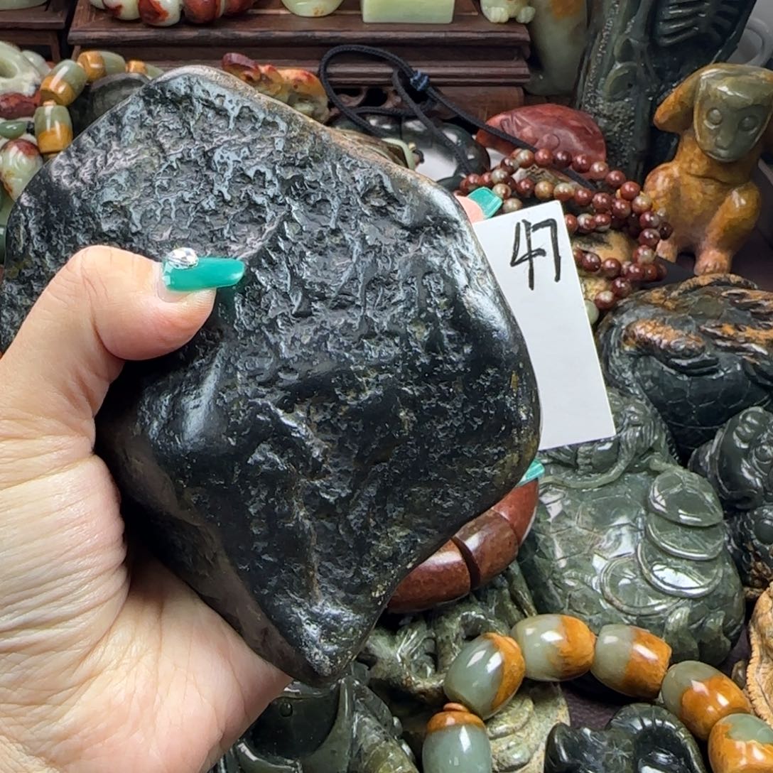 岫岩河磨玉（透闪石质玉）手把未镶嵌