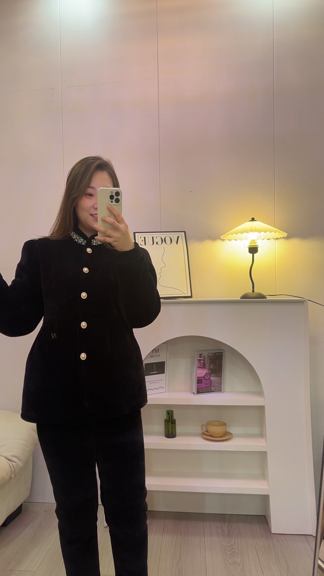 三层加厚睡衣外穿家居服显瘦遮肉洋气睡衣珍珠领