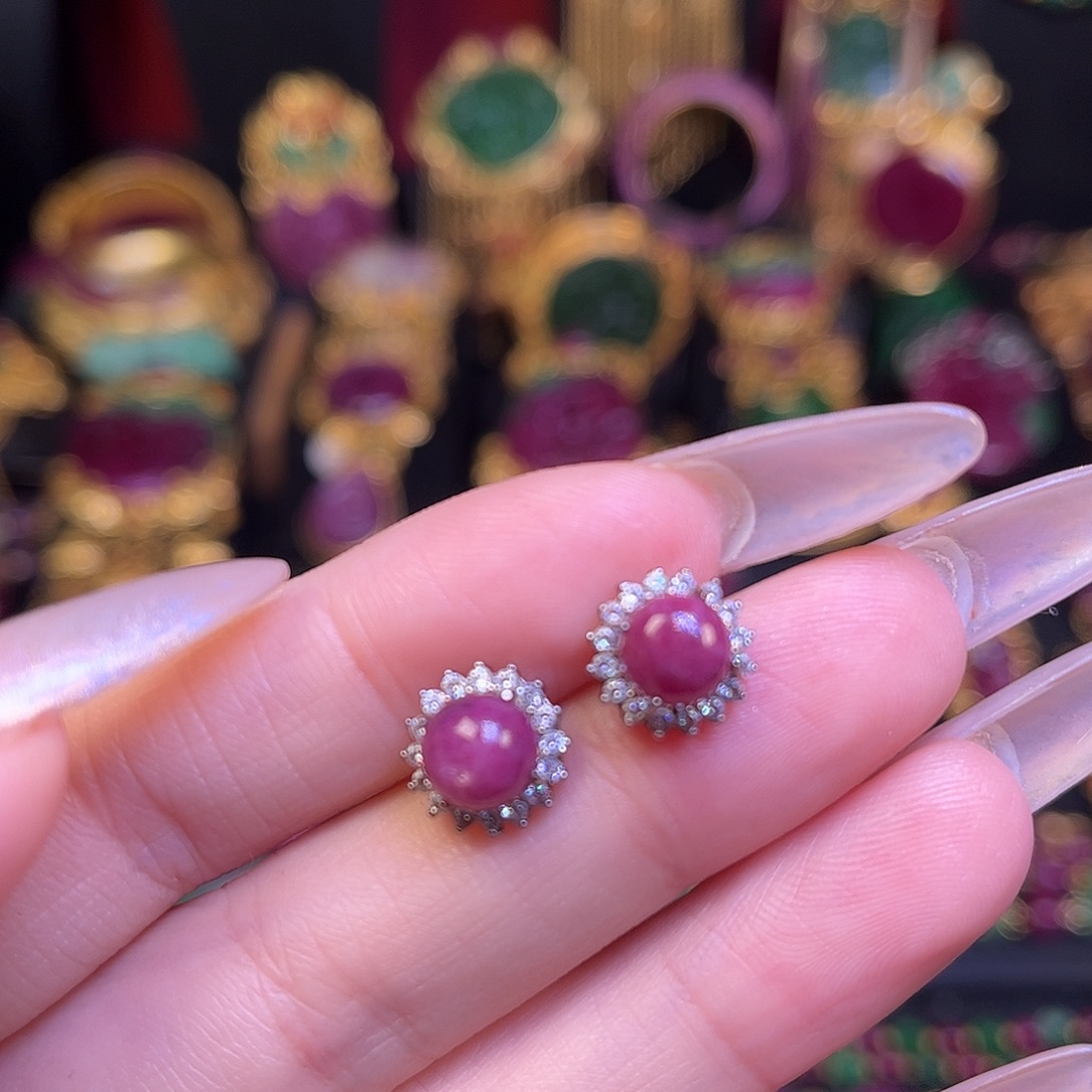 戒指银S925镶嵌红宝石