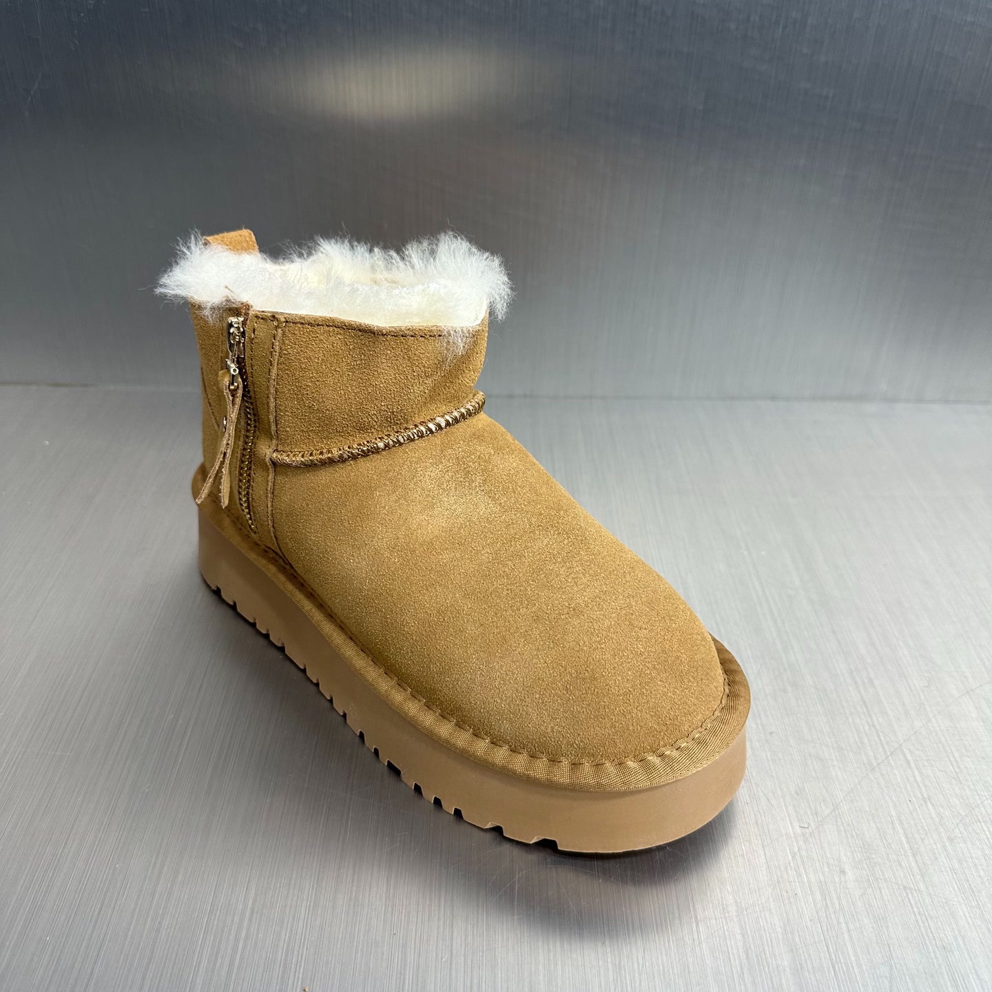 侧拉链女靴雪地靴女中筒时尚冬季厚底显瘦棉鞋网红