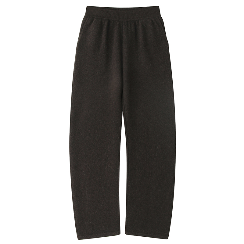 弯刀裤重磅百搭加厚山羊绒女裤保暖厚实直筒阔腿秋冬针织冬季宽松