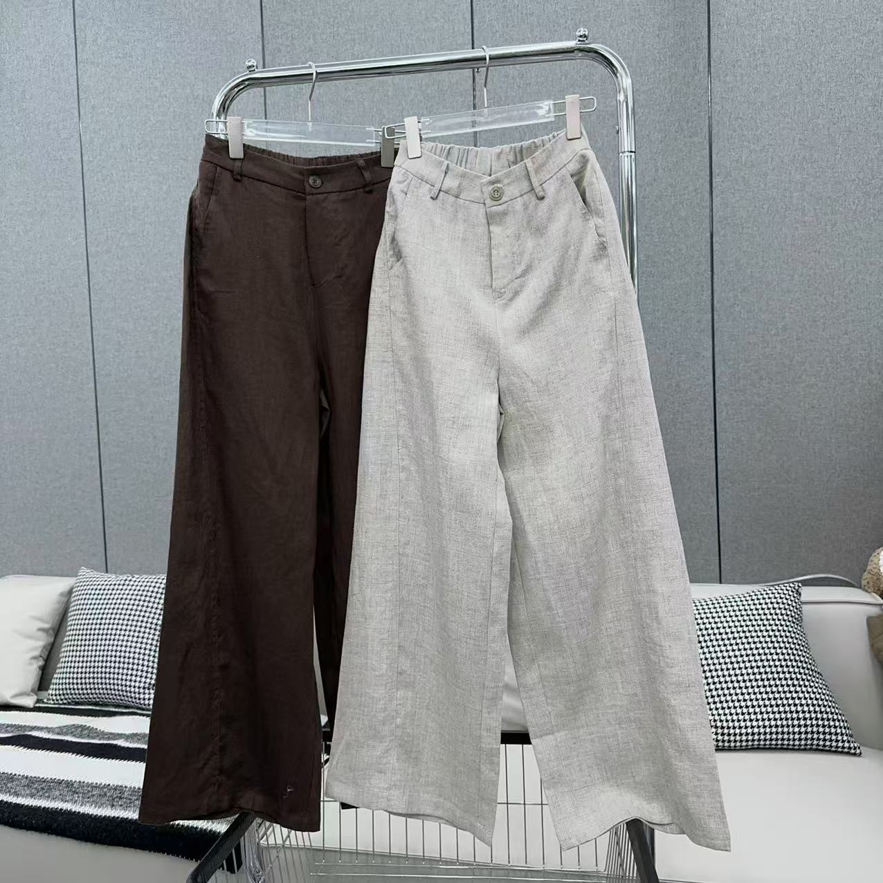 【娜娜推荐】TR8690潮牌设计师简约风百搭亚麻裤