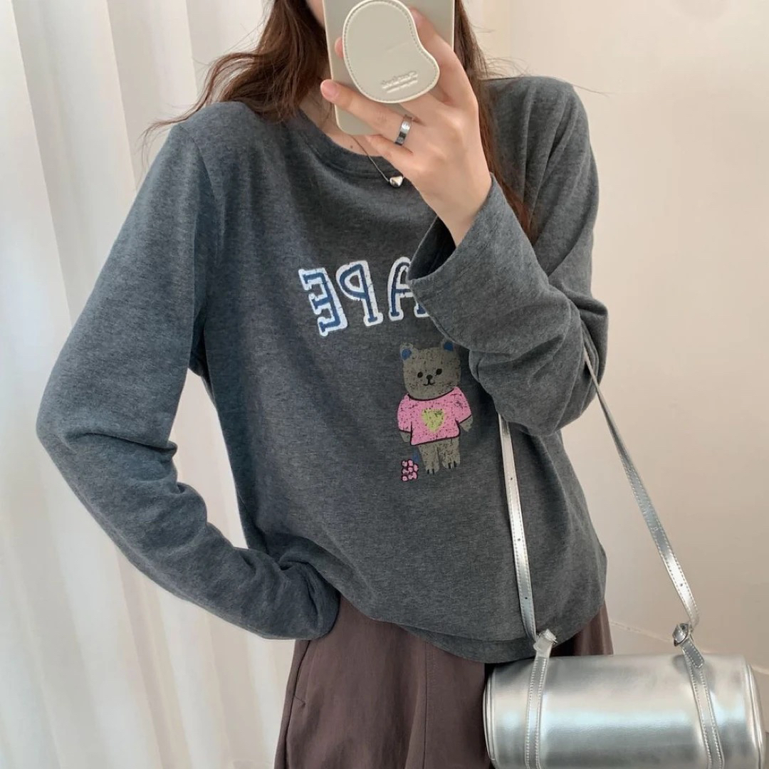DaYa*2563-秋季字母熊卡通长袖T