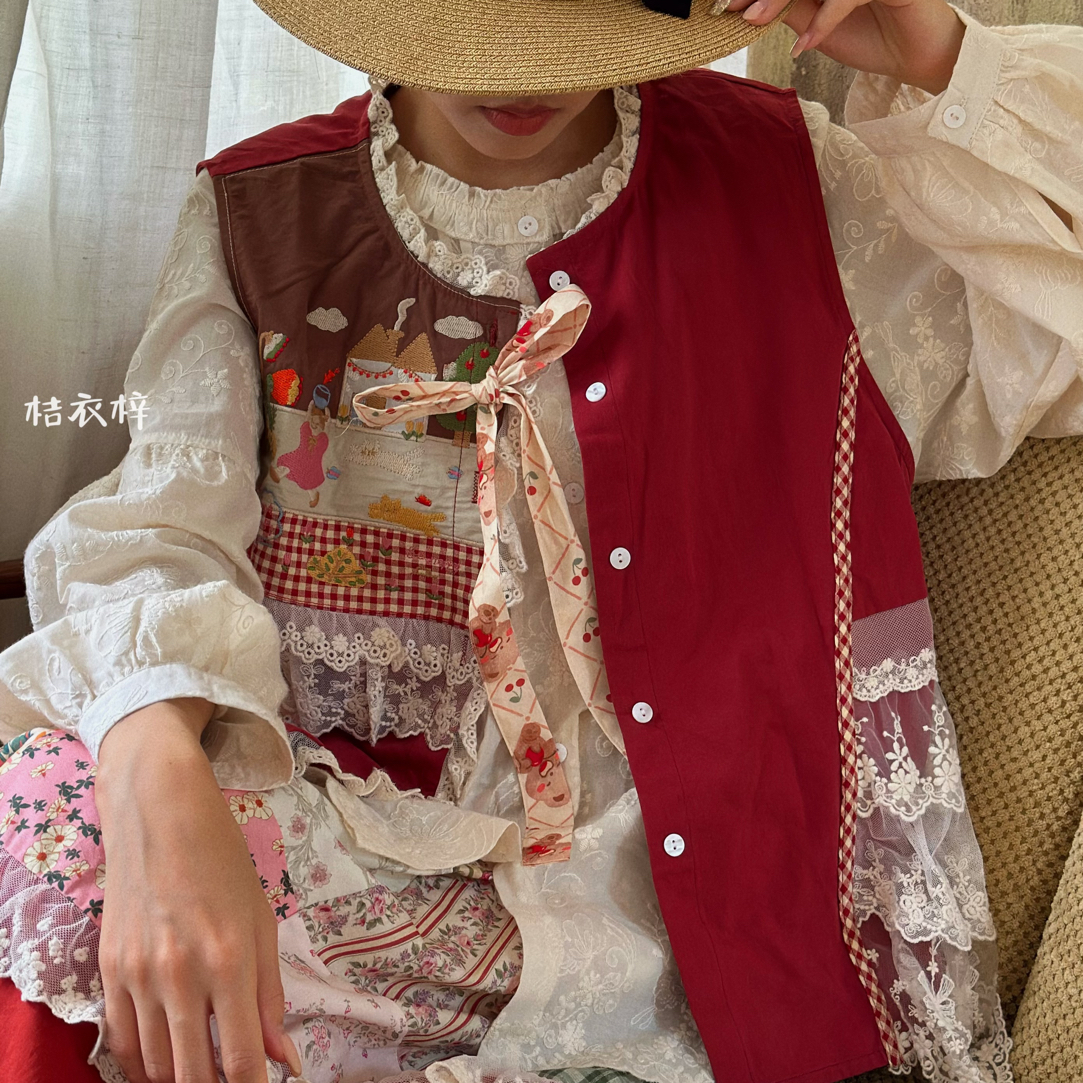 秋(编号100-150）森系马甲重工刺绣蕾丝系列