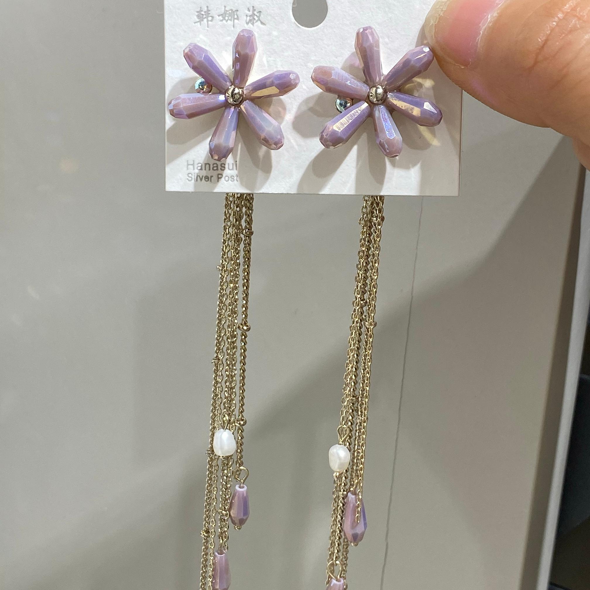 925银耳饰 甜美金色拼色女原创设计银色耳钉饰品仙气手工耳饰