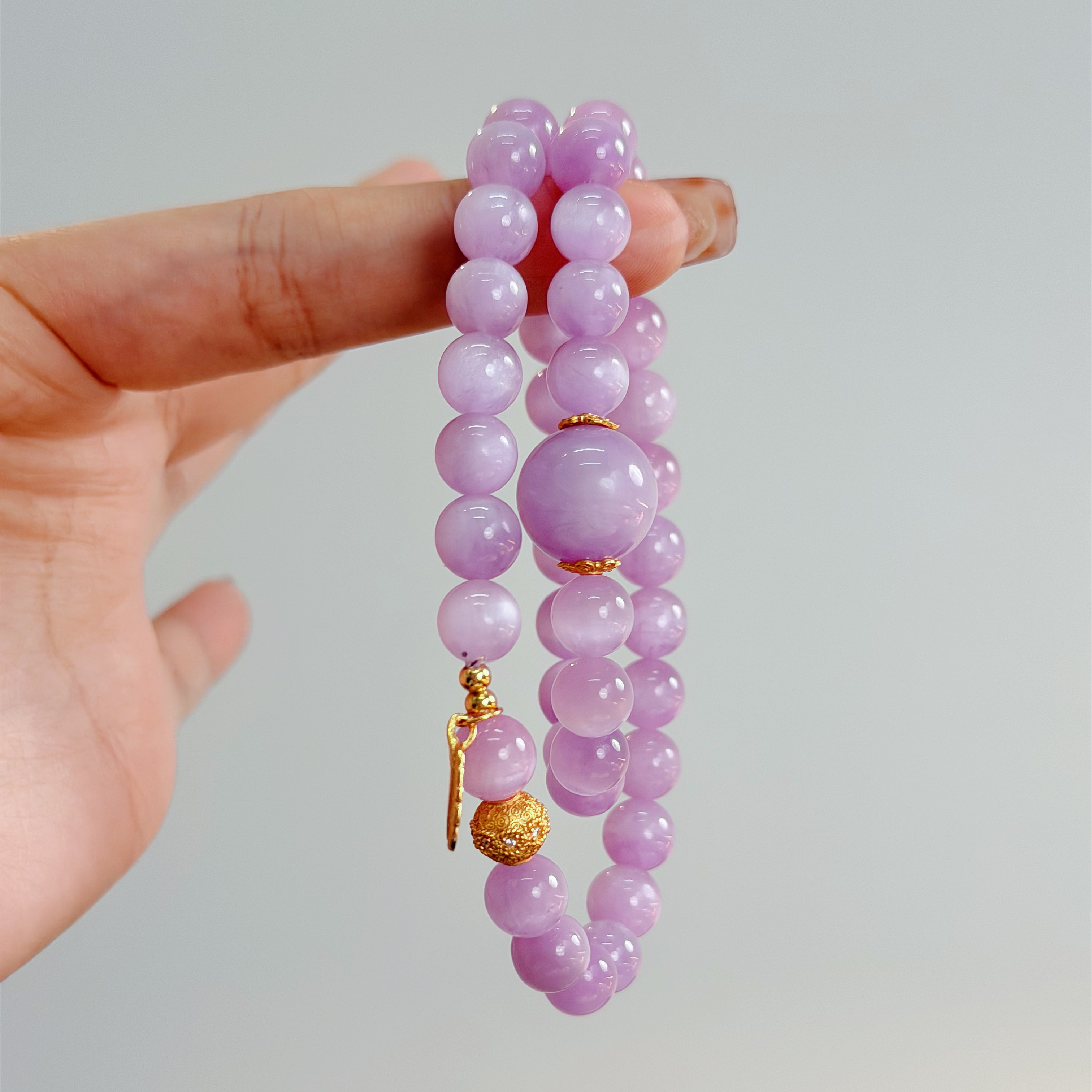 AILAND JEWELRY/爱恋珠宝天然紫锂辉设计款手串 双圈 