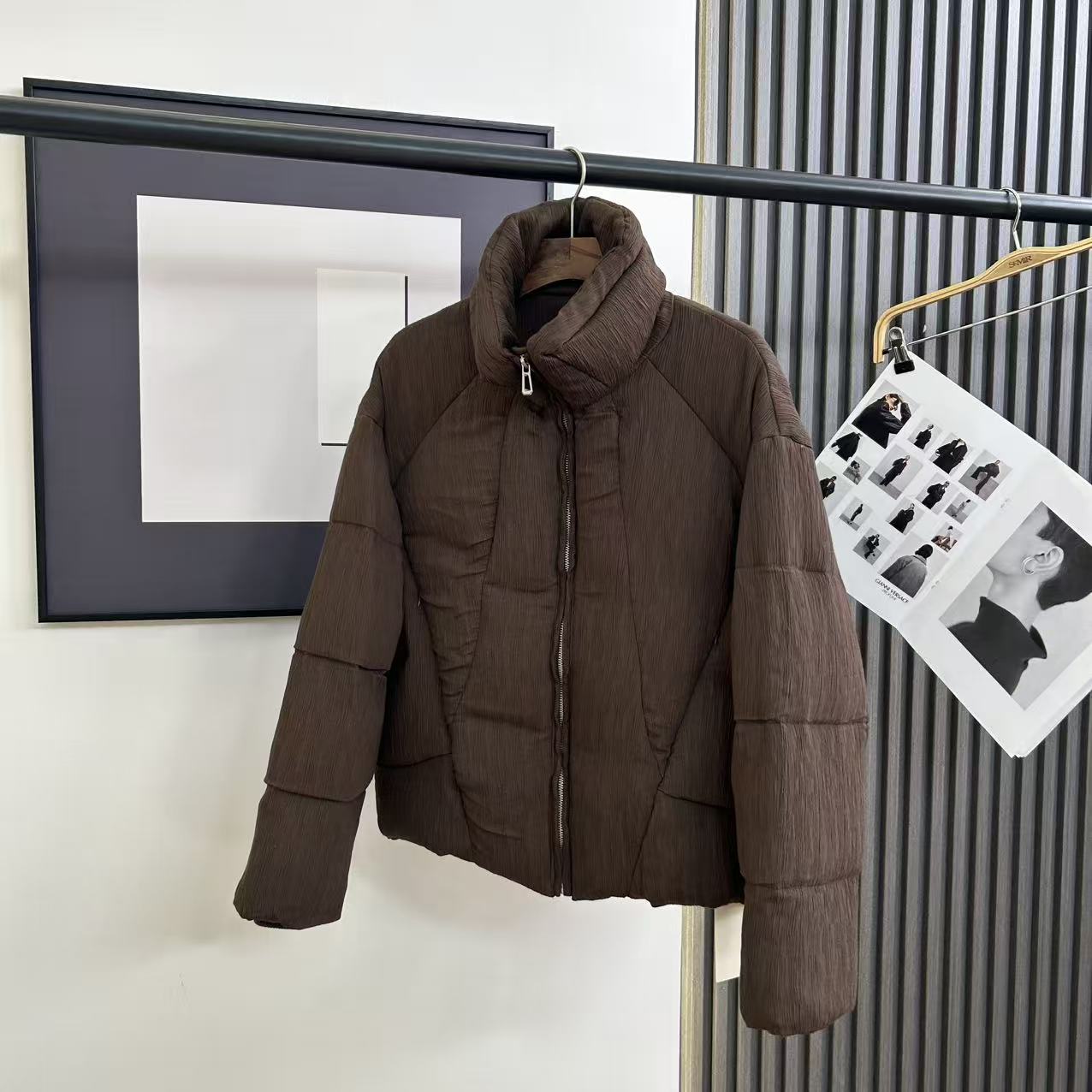 秋冬小众设计感美拉德立领短款羽绒服Y1476