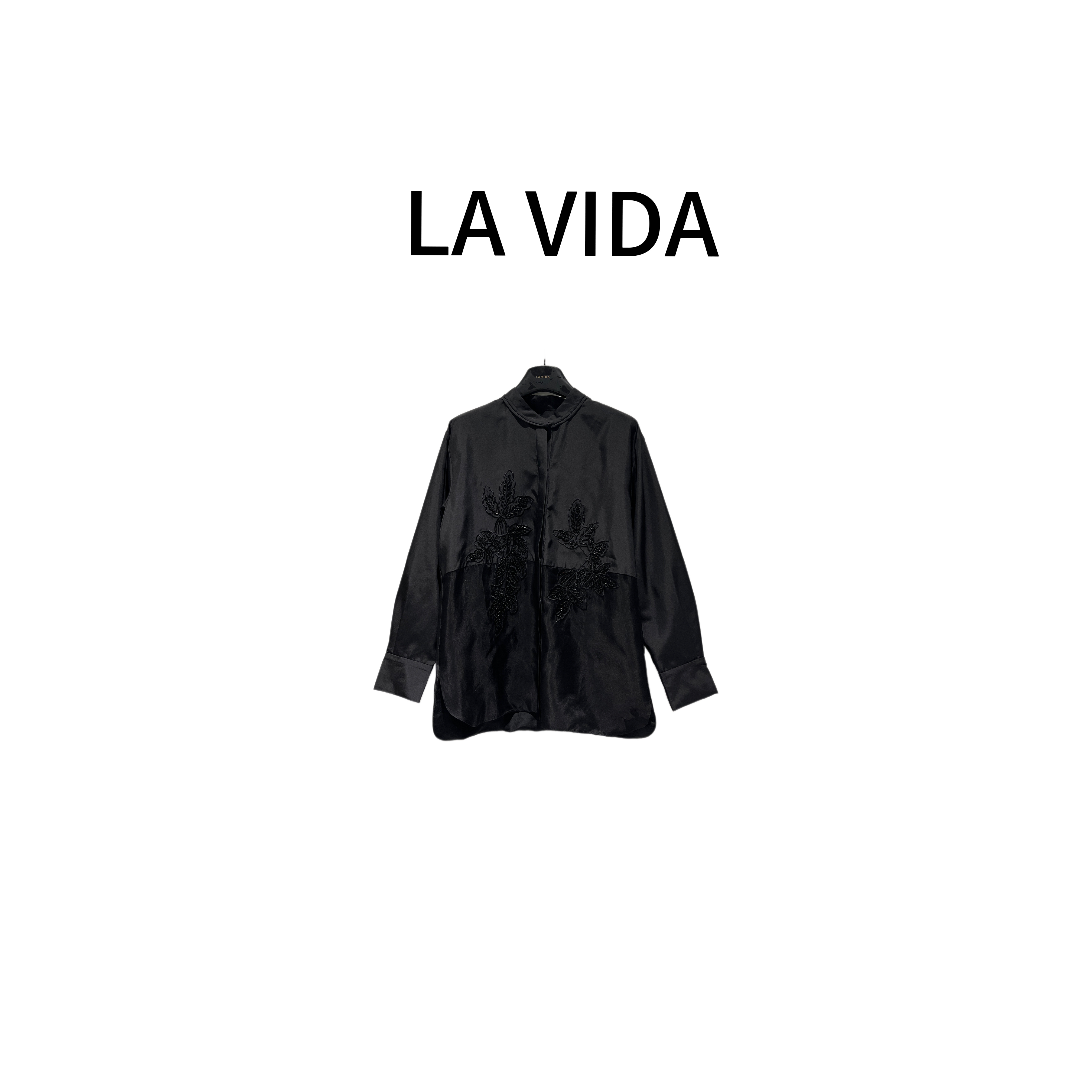 LA VIDA-[无限繁华]电立纺钉珠拼接衬衫