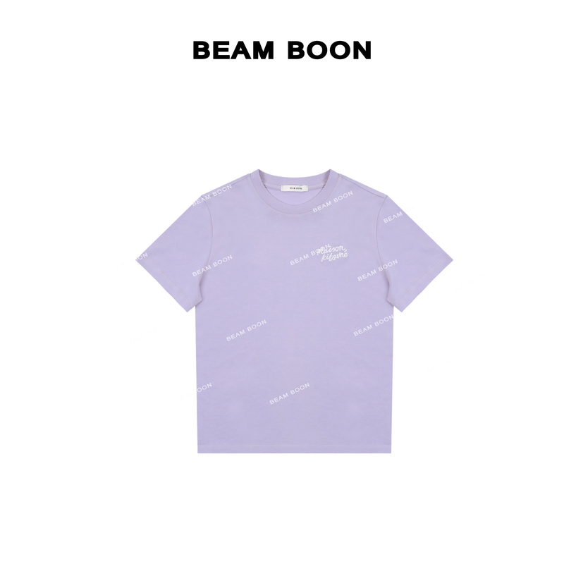 Beam Boon|【紫罗兰】凉感科技全棉柔舒特吸湿刺绣百搭短袖T恤