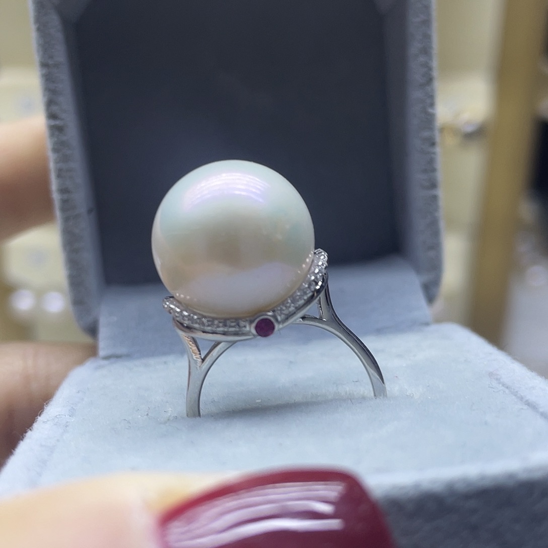 淡水珍珠戒指银S925镶嵌