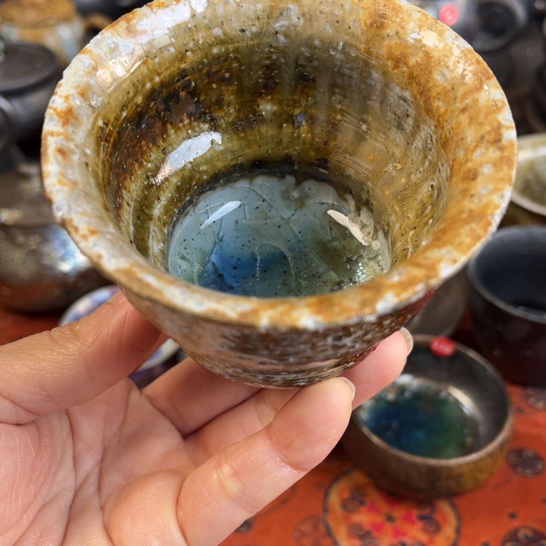 柴烧茶器主人杯杯柴烧