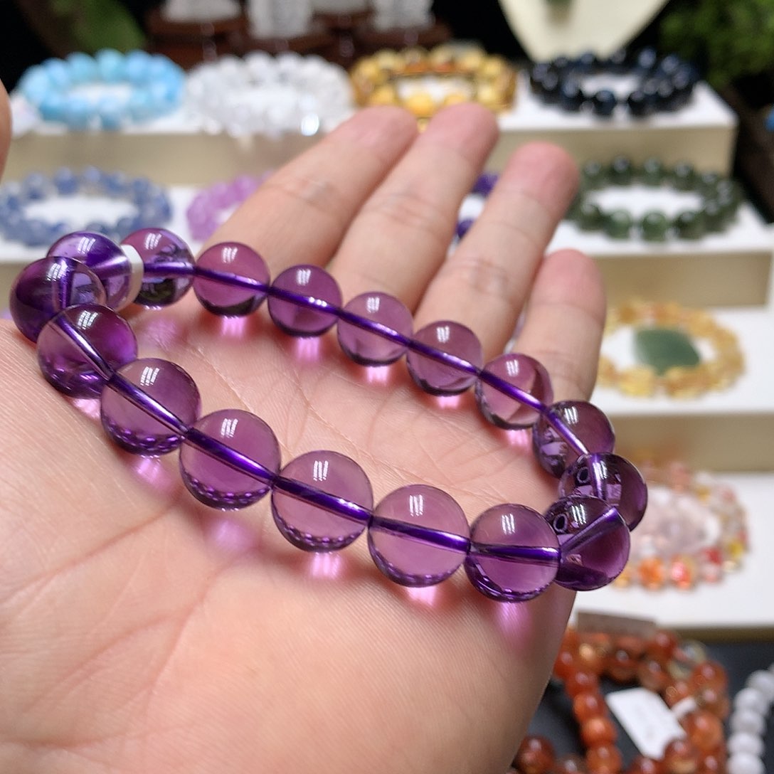 水晶手链未镶嵌巴西紫12.3