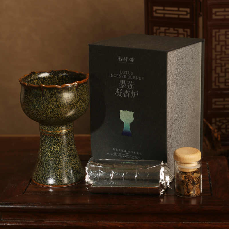 【郑师傅】手持莲花熏香炉 天然香卧室客厅家居手工香薰
