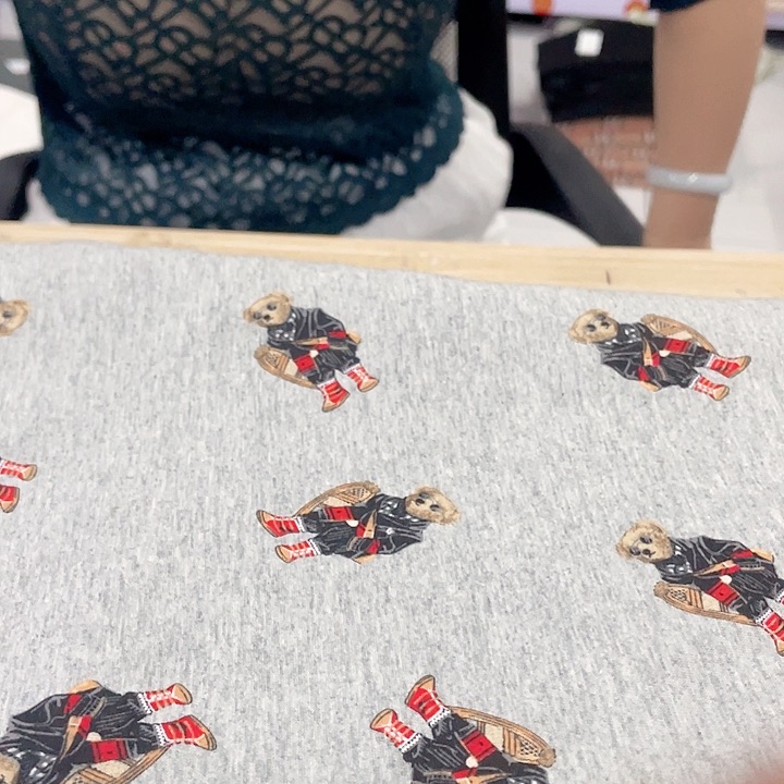 灰色小熊一米汗布493