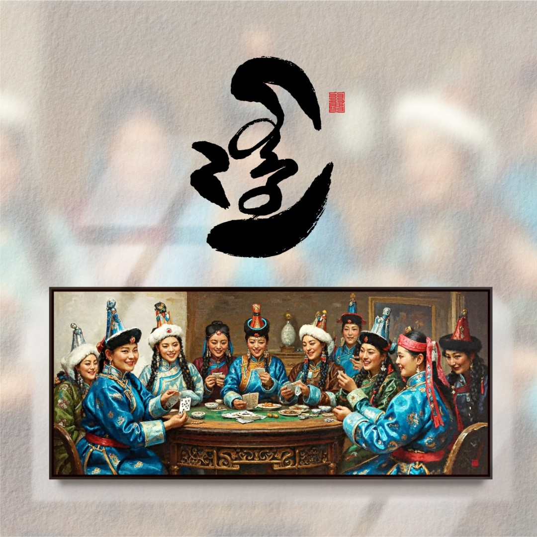 [欢聚]蒙古元素装饰画客厅玄关油画布装饰画装酒店办公室居家装饰