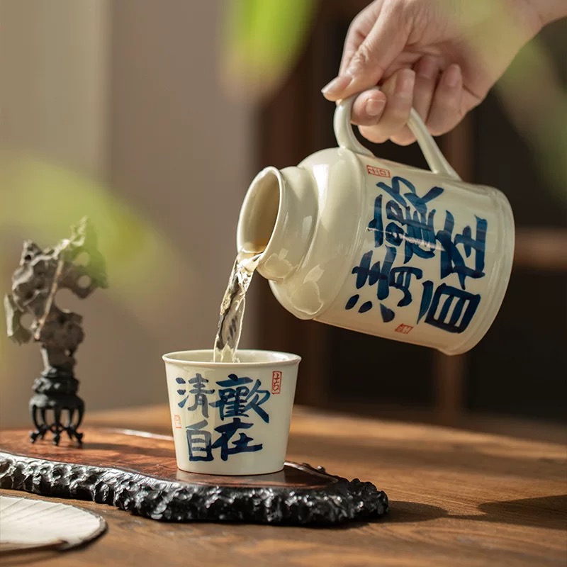 （壶+主人杯）清欢自在汝窑小暖壶w0247