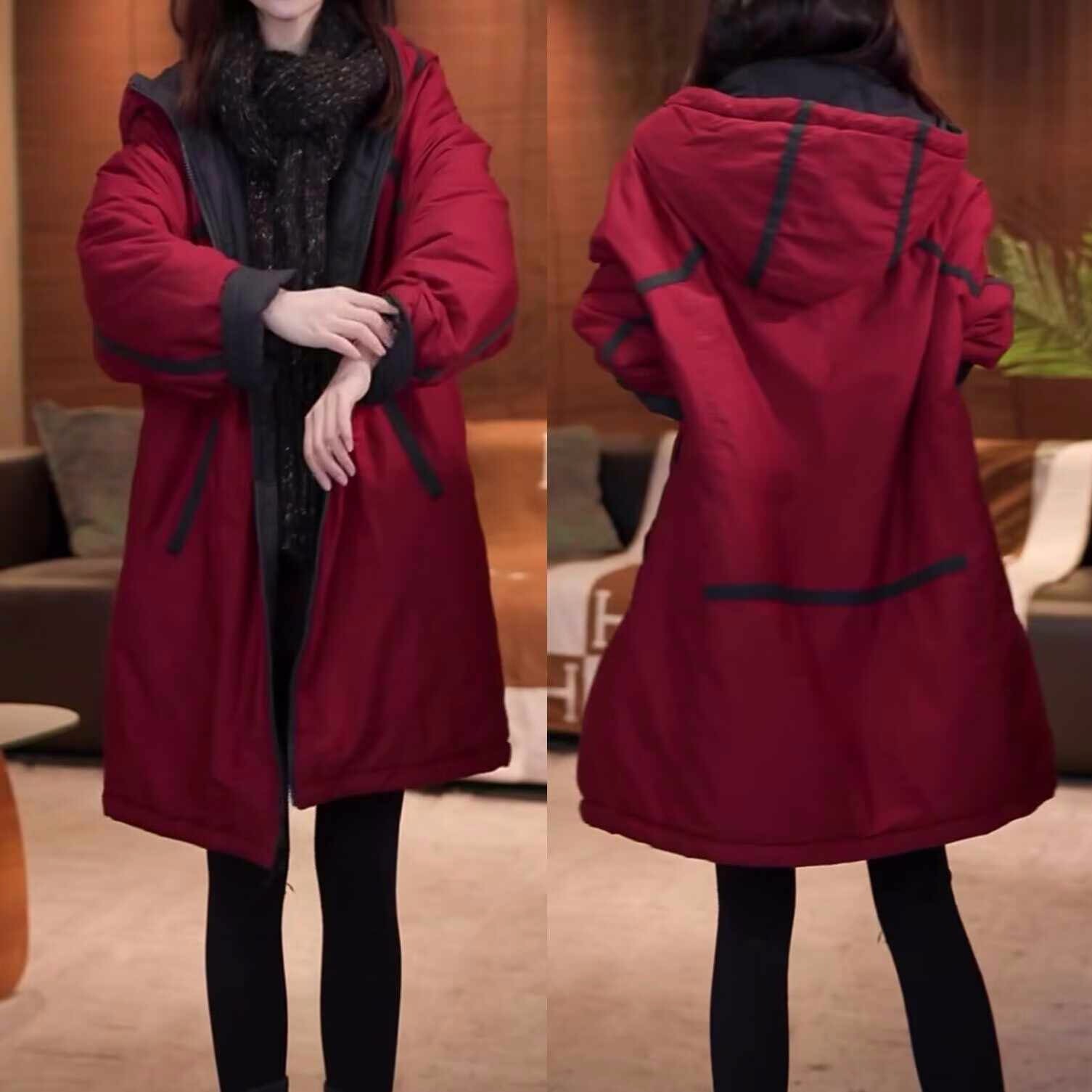 时尚休闲宽松显瘦时尚减龄棉衣2025秋冬季气质双面穿连帽棉服外套