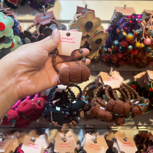 韩国pom pom2025秋冬立体布艺苹果兔子南瓜皮筋头绳发圈