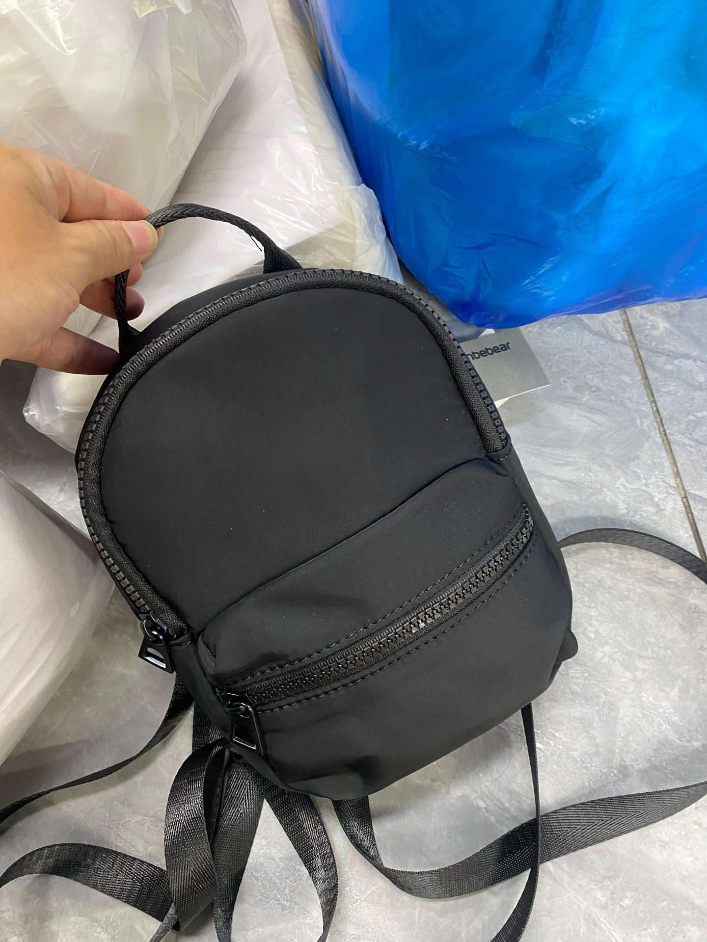 mini黑色双肩包高20cm