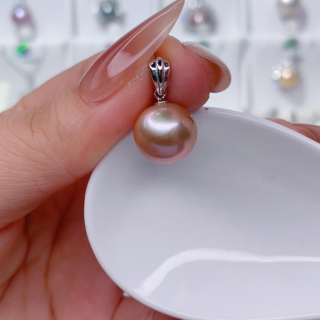 银S925镶嵌淡水珍珠吊坠(赠链)