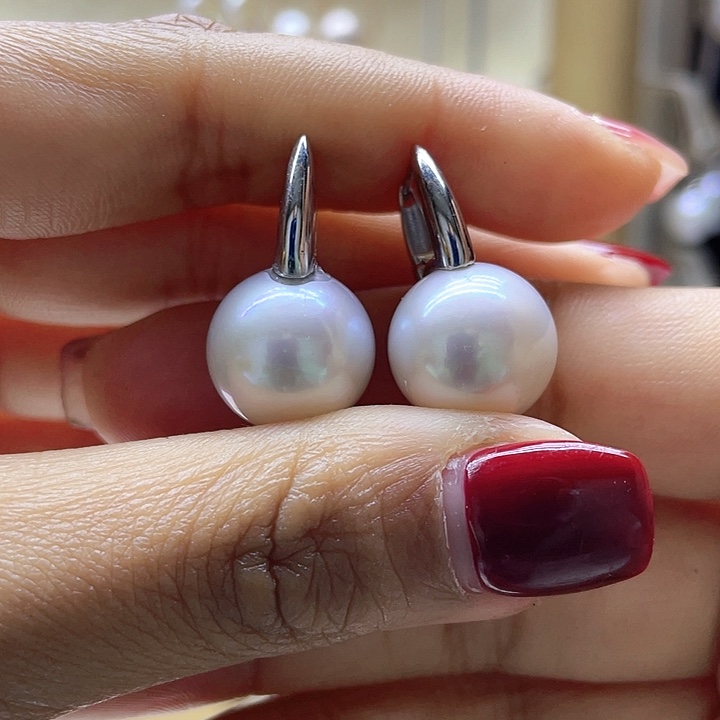 淡水珍珠耳饰银S925镶嵌