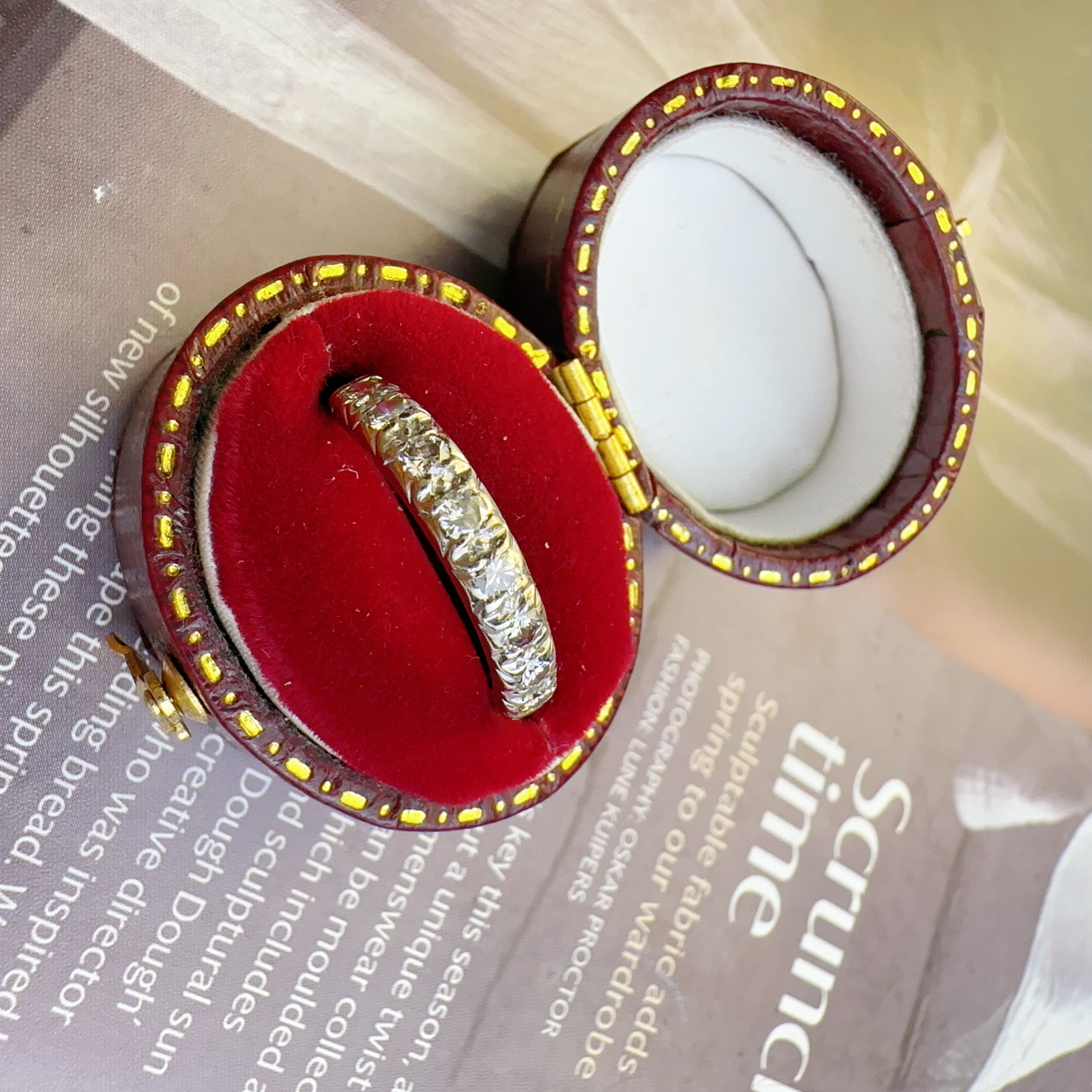 欧洲回流18K金钻石排戒指